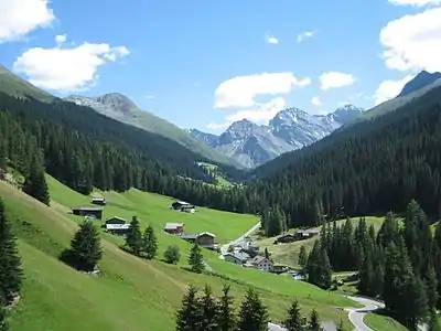 Vorderer Teil des Sertigtals (Mühle hinter Clavadel)