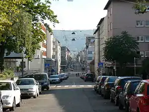 Blick von der Lindenspürstraßenach Süden.