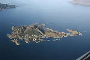 Die Insel Silda, Blick von Osten; das Sildegap dahinter