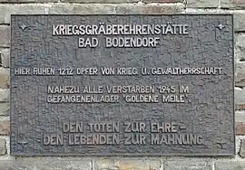 Info-Tafel an der Kriegsgräberstätte Bad Bodendorf