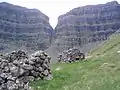 Die Schlucht Skarðsgjógv in der Nähe von Skarð.