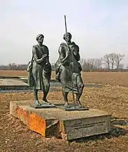 St. Adalbert (Vojtech) und sein Bruder Gaudentius (Radim); Denkmal in Libice, Böhmen