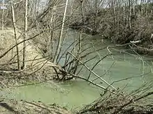 Mündung des Sorra in den Arbia bei Ponte d’Arbia