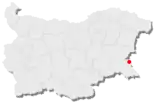 Karte von Bulgarien, Position von Sosopol hervorgehoben