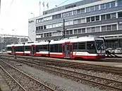 Die Be 4/8 der Trogenerbahn mit angetriebenen Mittelwagen und Wagenkästen in der Bauweise der GTW wurden zusammen mit den Be 4/6 der FB entwickelt (2004).