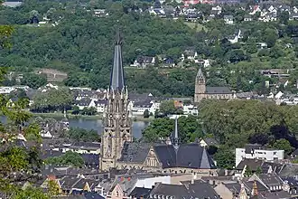 Blick in der Karthause auf die katholische Pfarrkirche St. Josef Südliche Vorstadt