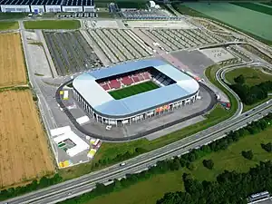 Luftbild der Arena im Juni 2011