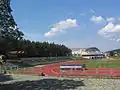 Blick vom Stadion Lekkoatletyczny MOSiR Kielce auf die Halle (August 2010)