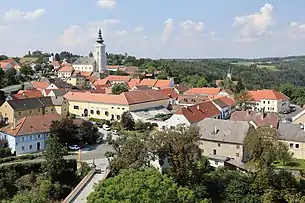 Blick auf Stadtschlaining von der Burg Schlaining Richtung Nordwest