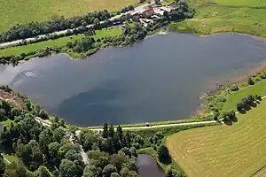 Luftbild des Stadtweger Teiches (2004)