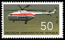 Mil Mi-8 auf einer Briefmarke der DDR von 1969