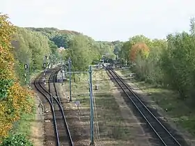 Bahnhof Landgraaf, linkes Gleis nach Kerkrade - rechtes Gleis nach Herzogenrath (2006)