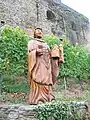 Statue Heiliger Goar an der Burg Rheinfels