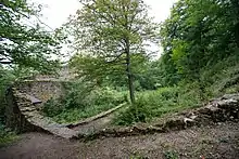 Fotografie der Vorburg der Burgruine Kallmünz