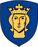 Als schwedischer Schutzheiliger ist Erik IX. († 1160) im Stockholmer Wappen verewigt