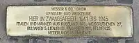 Stolperschwelle für Zwangsarbeiter die bei Messer&Co. GmbH in Frankfurt - Ostend gearbeitet haben