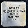 Stolperstein für Friedrich (Fred) Caspari