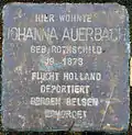 Stolperstein für Johanna Auerbach (Parkstraße 10)