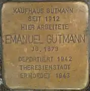 Stolperstein für Emanuel Gutmann