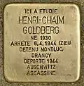 Stolperstein für Henri-Chaim Goldberg