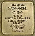 Stolperstein für Max-Marcel Balsam