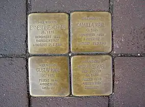 Schwandorf, Friedrich-Ebert-Str. 12, Stolpersteine für die Familien Kohner und Karl