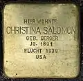 Stolperstein für Christina Salomon