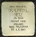 Stolperstein für Alfred Tietz vor dem Kaufhof,  Gürzenichstraße 2