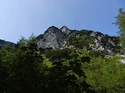 Die Nordabbrüche des Streichers, gesehen im Aufstieg vom Fahrriesboden