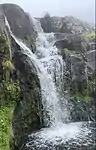 Blick auf den Wasserfall, August 2019