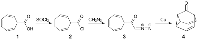 Synthese von Barbaralon ausgehend von Cycloheptatrien-7-carbonsäure