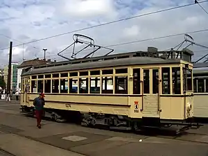 Wagen 5274 im Zustand von 1952 auf dem Betriebshof Lichtenberg