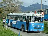 Saurer Überlandautobus mit Gepäckabteil der ehemaligen Tramway Lausanne (TL)