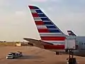 Seitenleitwerk einer Boeing 787-9 Dreamliner der American Airlines