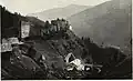 Ruine Oberfalkenstein mit Johanneskirche und Tauernbahn um 1909