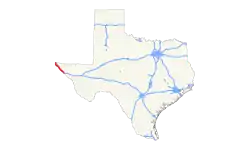 Karte der Texas State Highway 20