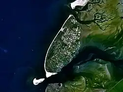 Satellitenbild von Texel bei Ebbe