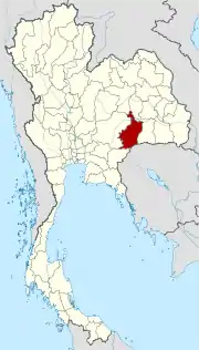 Karte von Thailand mit der Provinz Buri Ram hervorgehoben