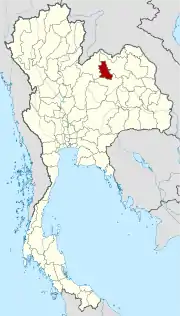 Karte von Thailand mit der Provinz Nong Bua Lamphu hervorgehoben