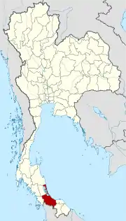 Karte von Thailand mit der Provinz Songkhla hervorgehoben