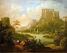 Johann Alexander Thiele: Elblandschaft mit Königstein (nach 1738)