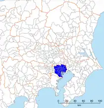 23 Bezirke Tokios (東京23区 Tōkyō nijūsan ku; 9,3 Mio. Einwohner, 2015)