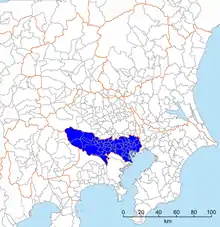 Präfektur Tokio ohne Izu- und Ogasawara-Inseln (東京都 Tōkyō-to; 13,5 Mio. Einwohner, 2015)