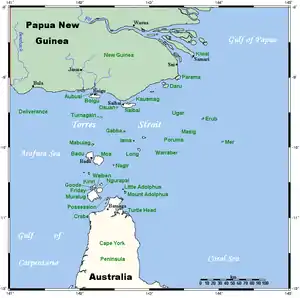 Karte der Torres Strait mit Inseln