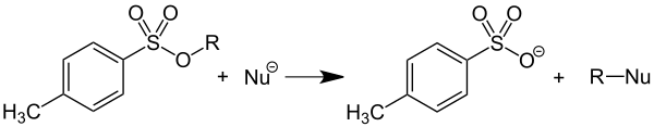 Nucleophile Substitution eines Tosylatrestes