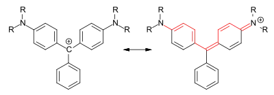 Triarylmethinfarbstoffe, mesomere Grenzstrukturen (R = H, Alkyl)