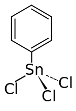 Strukturformel von Phenylzinntrichlorid