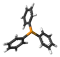 Stäbchenmodell des Triphenylphosphans.