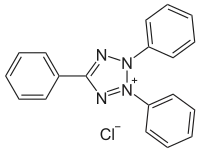 Strukturformel von Triphenyltetrazoliumchlorid