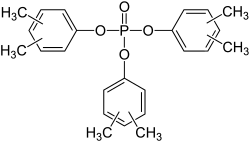 Strukturformel von Trixylylphosphat (Strukturisomerengemisch)